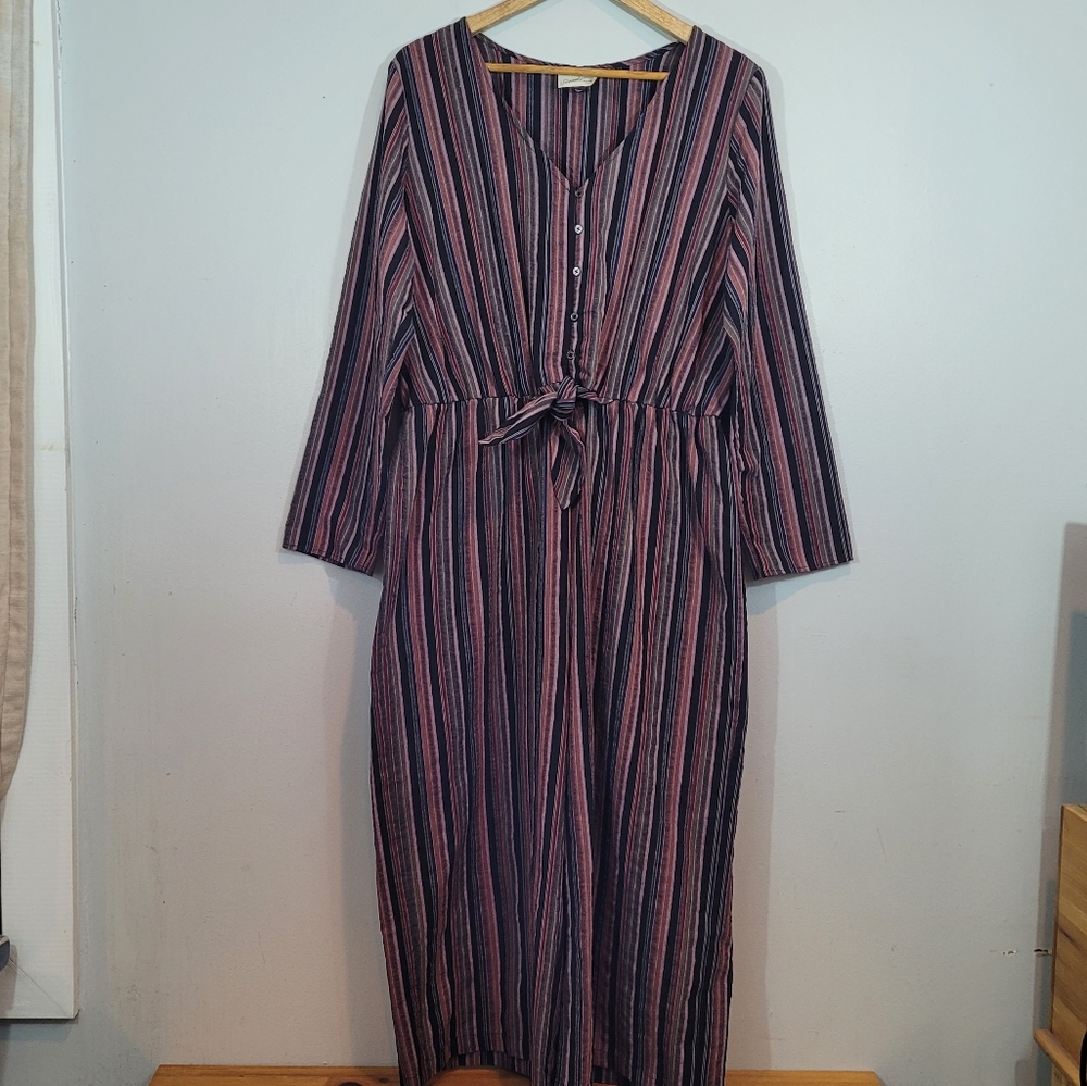 Universal Thread Womens Sz XL Colorful Striped Cropped Wide Leg Jumpsuit Stretch